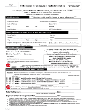 Authorization for Disclosure of Health Information