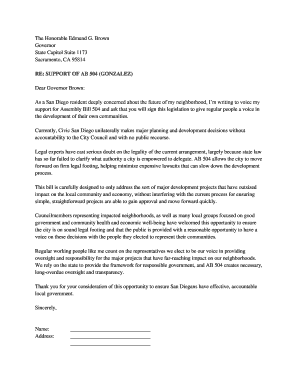 Support Letter for AB 504