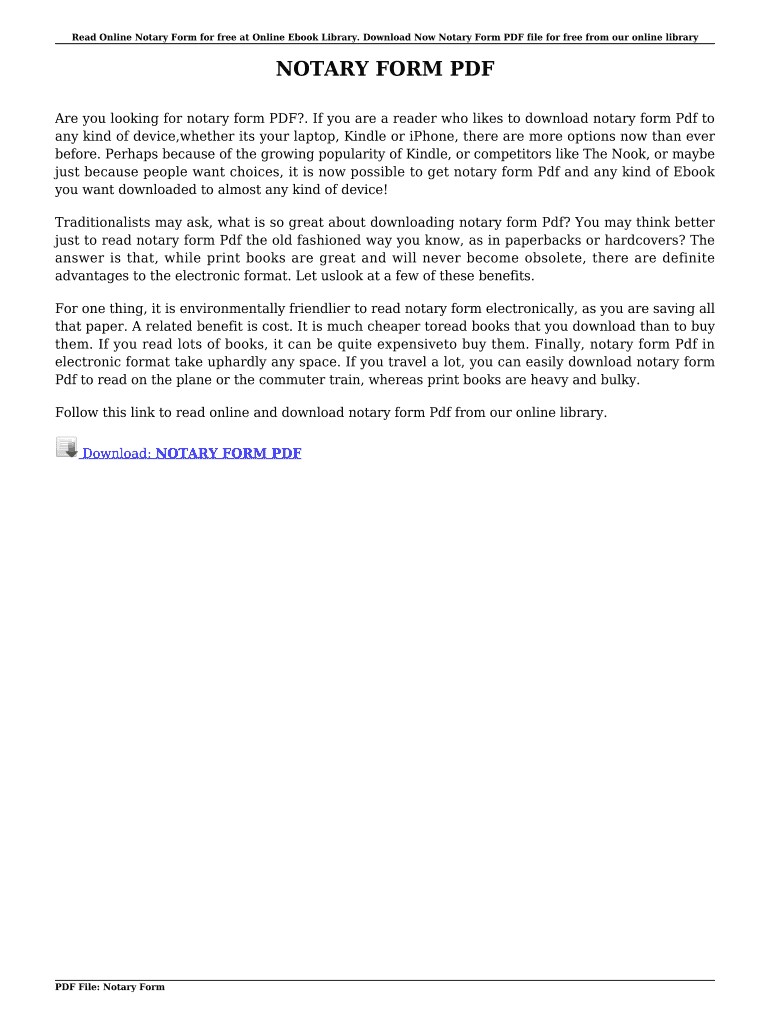 Fillable Online bookcell NOTARY FORM PDF - bookcellclub Fax Email Print ...