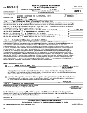 IRS Form 8879-EO Signature Authorization