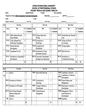 Student Profile and Course Template