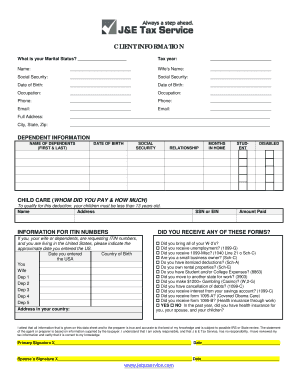 US Federal Tax Information Form