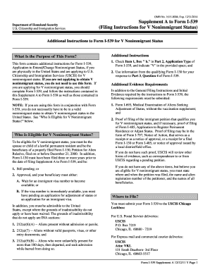 Form I-539 Supplement A for V Nonimmigrant Status