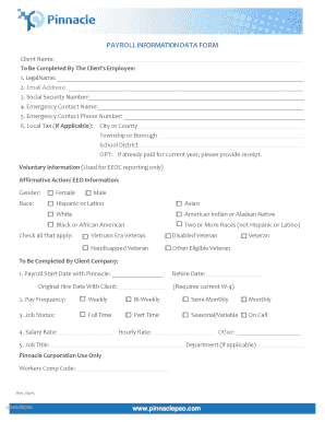 Client Employee Payroll Processing Packet