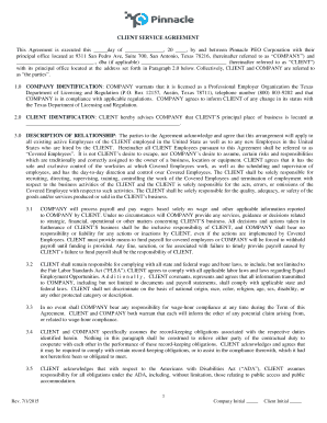 Client Service Agreement