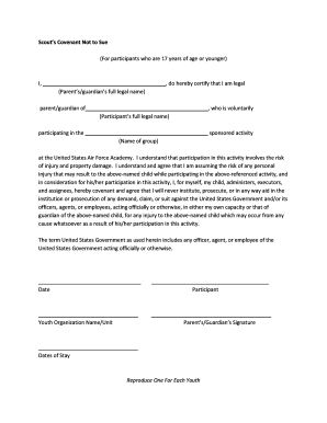 Scout’s Covenant Not to Sue