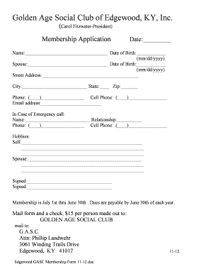 Golden Age Social Club of Edgewood KY Inc