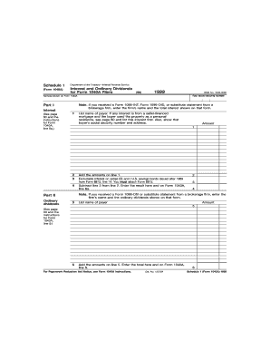 Schedule 1 (Form 1040A) Interest and Ordinary Dividends