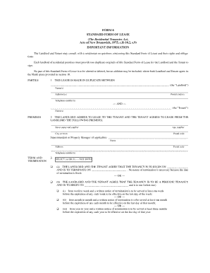 Standard Form of Lease