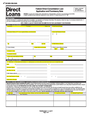Federal Direct Consolidation Loan Application and Promissory Note