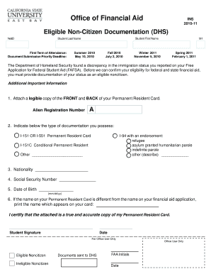 Eligible Non-Citizen Documentation Form