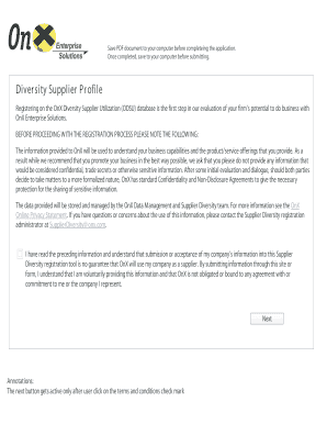 OnX Diversity Supplier Registration Form