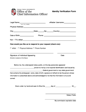 Identity Verification Form