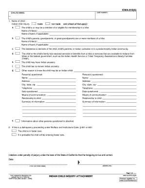 Indian Child Inquiry Form