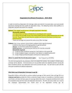 Dependent Enrollment Affidavit