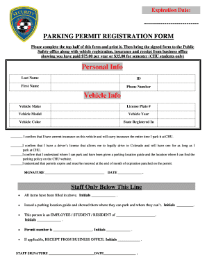 Parking Permit Registration Form