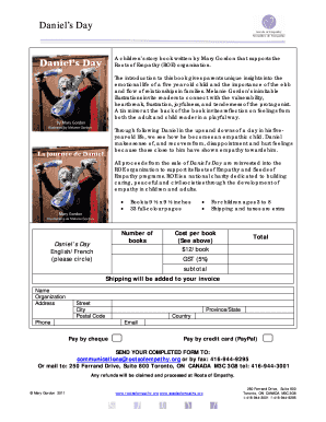 Daniel’s Day Book Order Form