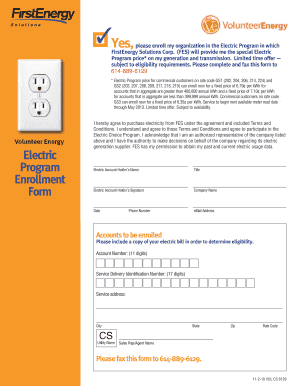 FirstEnergy Solutions Enrollment Form