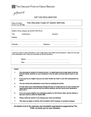 Gift Aid Declaration