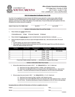 2012-13 Independent Verification Form (E-25)
