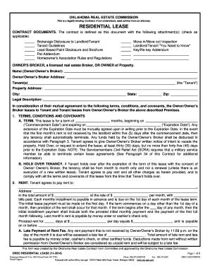Oklahoma Residential Lease Agreement