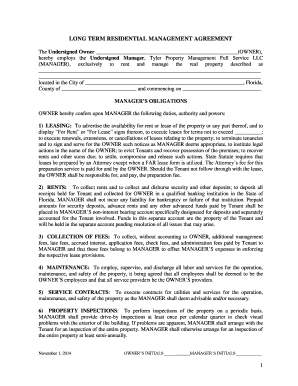 Long Term Residential Management Agreement