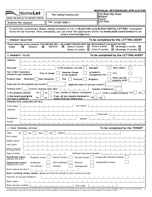 UK Tenant Referencing Application