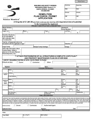 California Demolition Permit Application