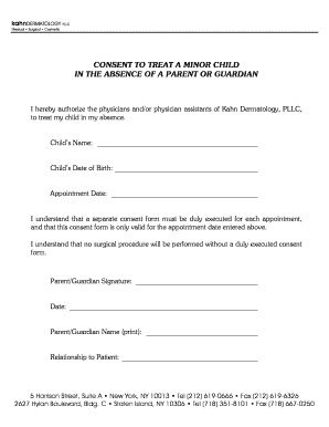 Consent to Treat Minor Child
