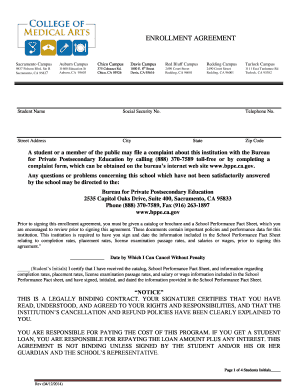 California Enrollment Agreement