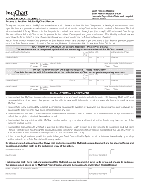 Adult Proxy Request for MyChart Access