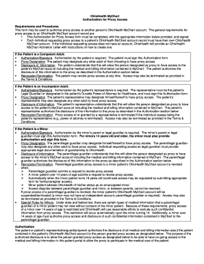 OhioHealth MyChart Proxy Access Authorization