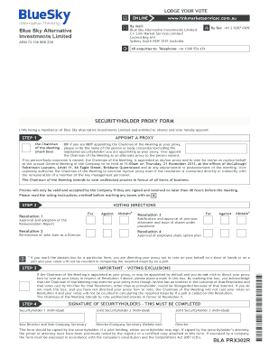 Blue Sky Proxy Form
