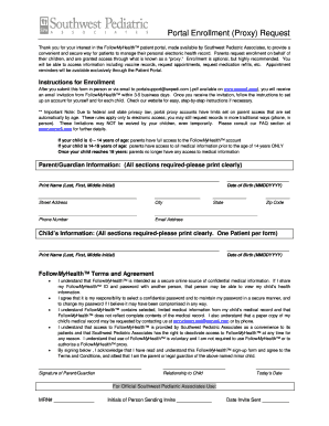 FollowMyHealth Proxy Enrollment Request