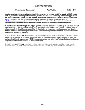 WIC Nutrition Services Plan