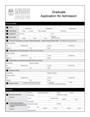 Graduate Application for Admission