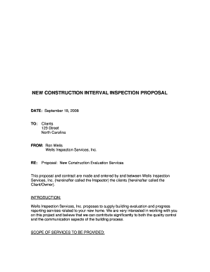 NEW CONSTRUCTION INTERVAL INSPECTION PROPOSAL