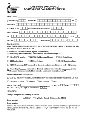 ACS CAN Membership Application Form