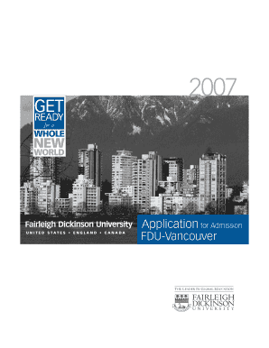 Fairleigh Dickinson University Application for Admission