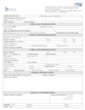 Workers' Compensation Incident Report Form