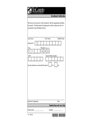 Enrollment Verification Form