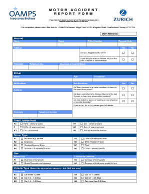 Motor Accident Report Form