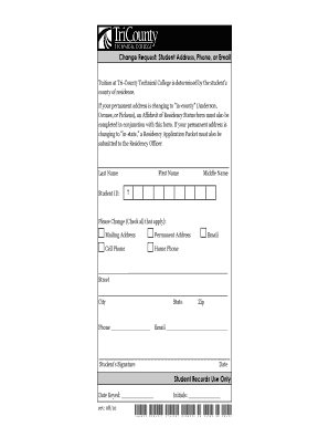 Student Address or Contact Change Request