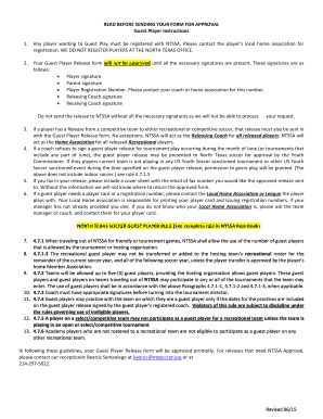 Guest Player Release Form
