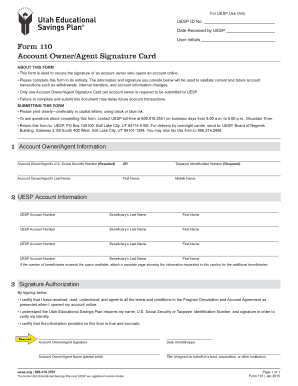 Account Owner/Agent Signature Card