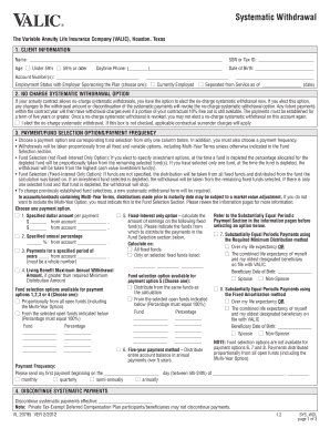 VALIC Systematic Withdrawal Form