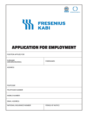 UK Employment Application Form