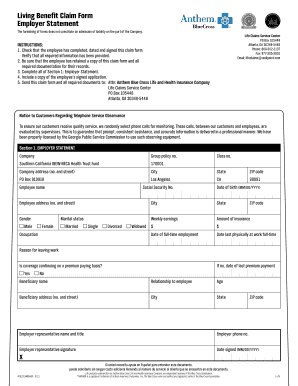 Living Benefit Claim Form