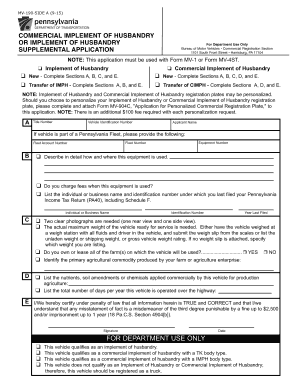 Pennsylvania Implement of Husbandry Registration Form