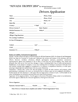 Off-Road Experience Driver Application
